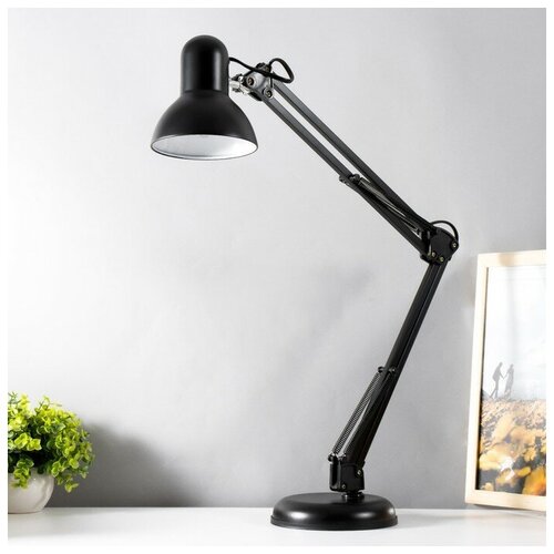 Уютель Настольная лампа Инженер 1x60W E27 к-1,5м черная