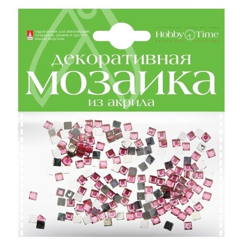 Мозаика декоративная из акрила 4Х4 ММ,200 ШТ, розовый мозаика декоративная из керамики 8х8 мм 100 шт зеленый арт 2 332 04