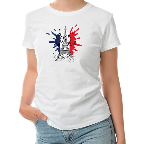 фото Женская футболка «paris» (2xl, белый) roly