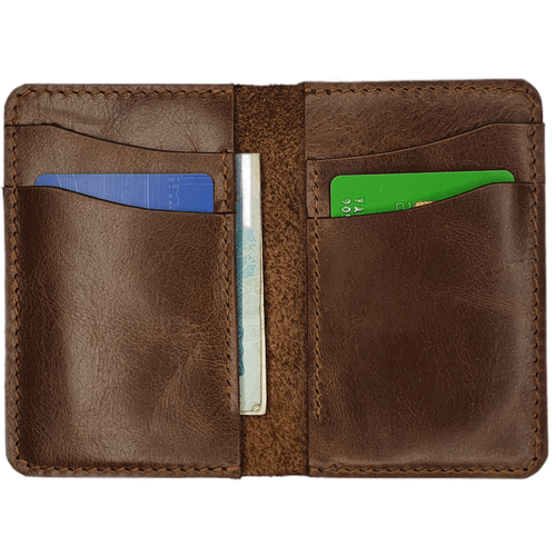 фото Кошелёк-картхолдер из натуральная кожа (светло-коричневый)) konkovstudio