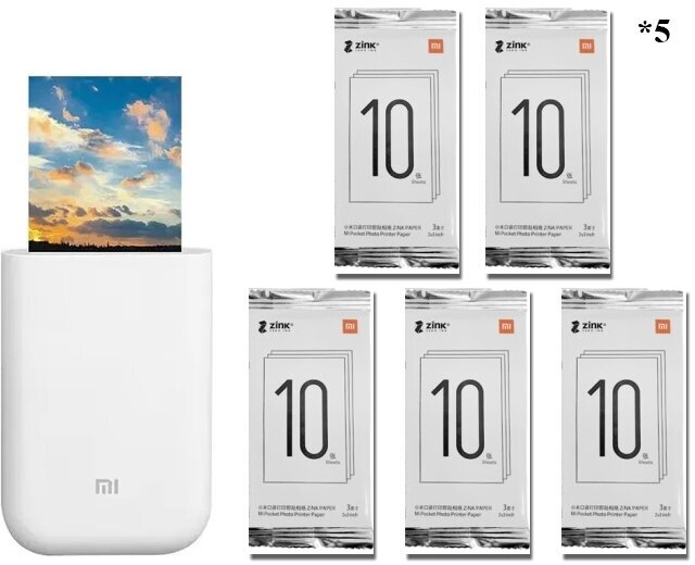 Портативный фотопринтер Xiaomi Mi Portable Photo Printer Комбинация 3