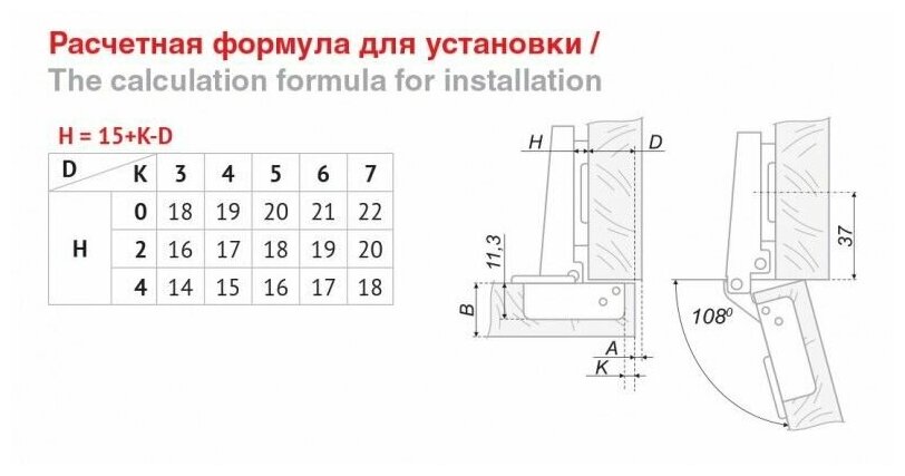 Комплект из 2 накладных петель без доводчика Boyard H102A02, угол открывания 108 градусов - фотография № 2