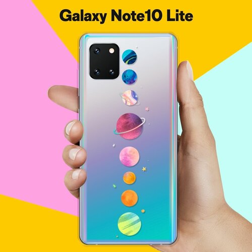 силиконовый чехол на samsung galaxy note 10 lite самсунг ноут 10 лайт с принтом дымка над горным озером Силиконовый чехол Планеты на Samsung Galaxy Note 10 Lite