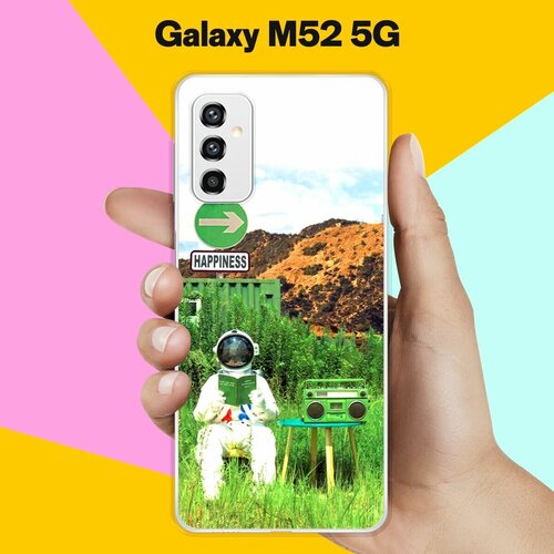 Силиконовый чехол на Samsung Galaxy M52 5G Астронавт 8 / для Самсунг Галакси М52