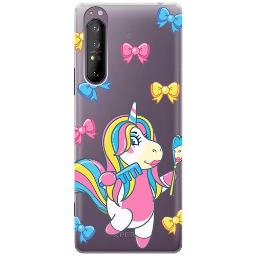 Силиконовый чехол с принтом Lady Unicorn для Sony Xperia 1 II / Сони Иксперия 1 2 силиконовый чехол на sony xperia 1 iii сони иксперия 1 3 с 3d принтом patriot прозрачный