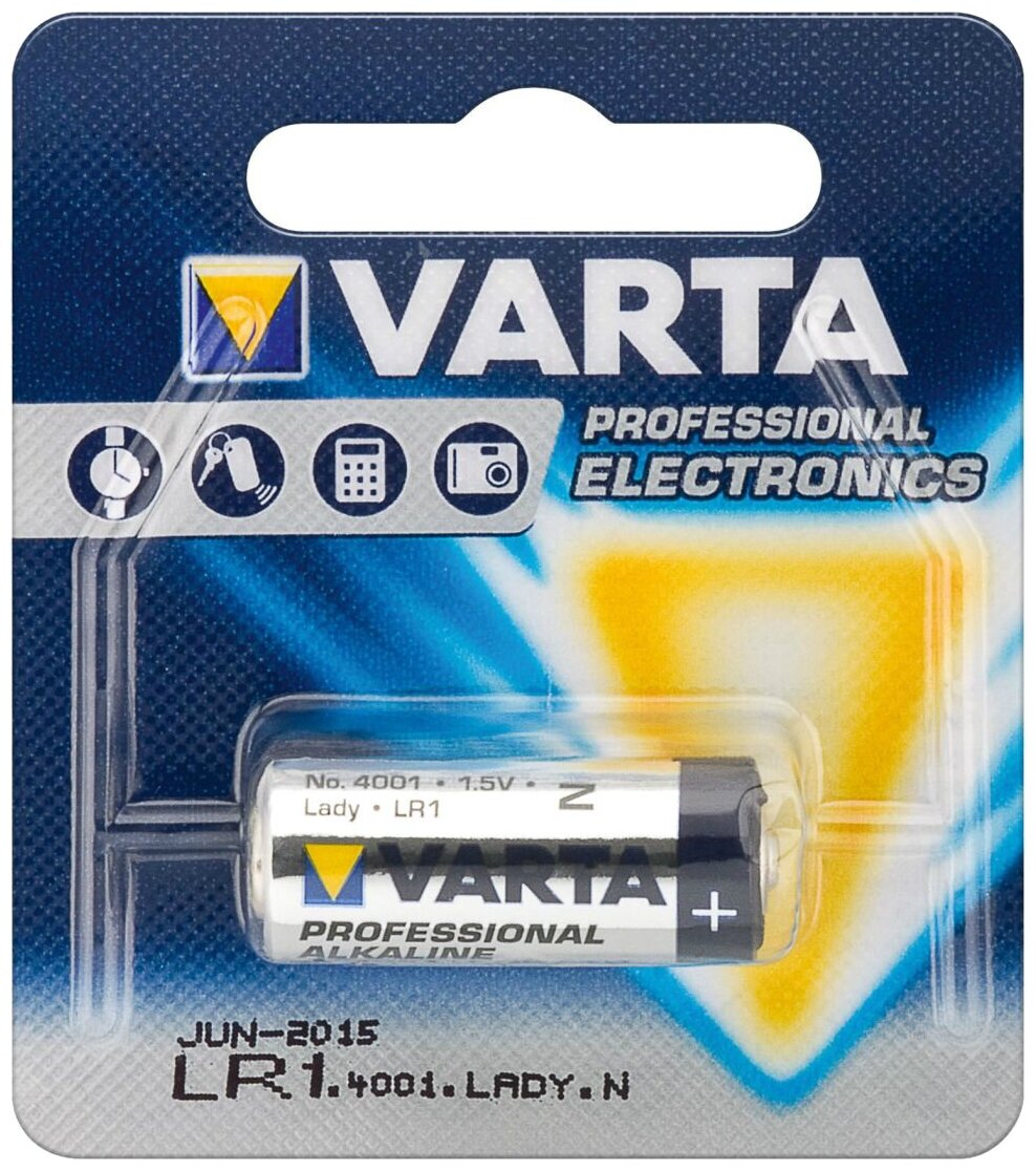 Батарейка Varta ELECTRONICS LR1 N BL1 Alkaline 1.5V, 1 шт