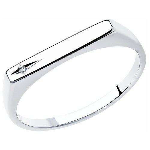 Кольцо SKLV из серебра с бриллиантом 87010057, размер 19.5