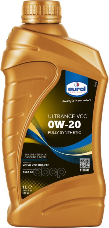 EUROL Eurol Ultrance Vcc 0W-20, 1L. Масло Моторное.