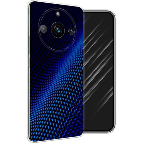 Силиконовый чехол на Realme 11 Pro / Реалми 11 Про Синий карбон