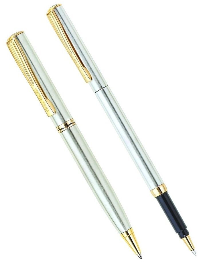 Набор Pierre Cardin Pen & Pen: ручка шариковая + роллер, латунь, цвет стальной (PC0865BP/RP)