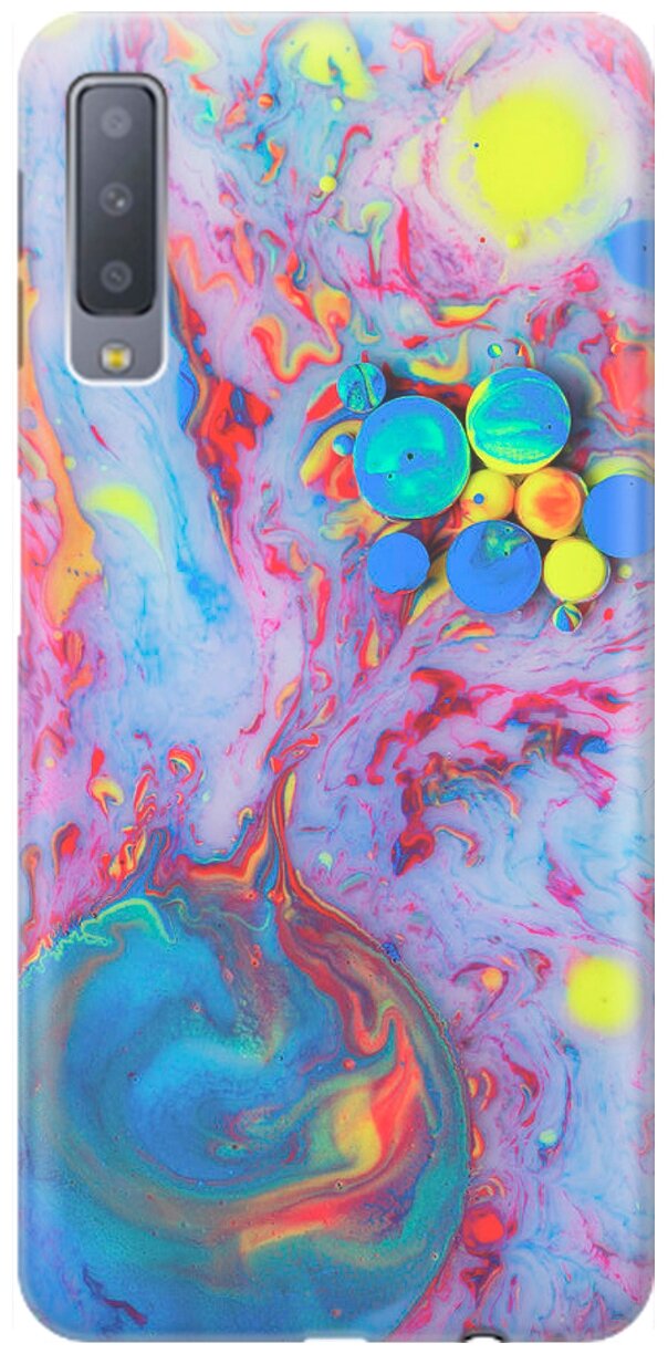 RE: PA Накладка Transparent для Samsung Galaxy A7 (2018) с принтом "Серо-голубые краски"