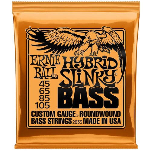 Струны для бас-гитары, комплект из 4 струн, никелированная сталь, Ernie Ball 2833 45-105