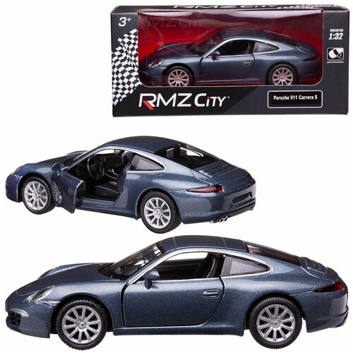 Машина металлическая RMZ City 1:32 Porsche 911 Carrea S, синий цвет, двери открываются машина металлическая rmz city 1 32 porsche 911 carrea s красный цвет двери открываются 554010 rd