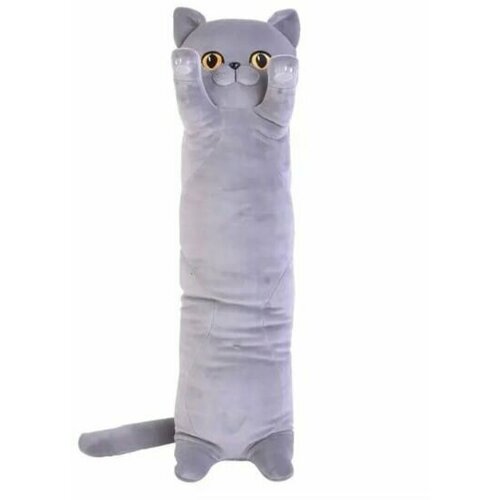фото Мягкая игрушка котик британский серый 70 см, кот-батон для детей original toys