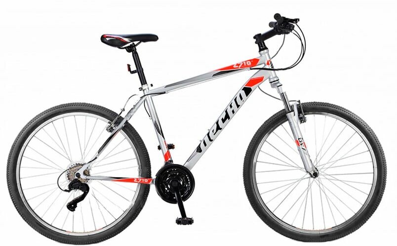 Велосипед горный 27,5" Десна 2710 V F010 (2021год) серебристо-красный LU095733 рама 17,5", колеса 27,5"