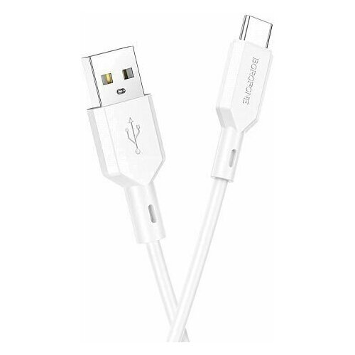 USB кабель BOROFONE BX70 Type-C, 3A, 1м, PVC (белый)