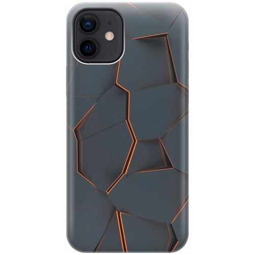 фото Силиконовый чехол на apple iphone 12 / 12 pro / эпл айфон 12 / 12 про с принтом "графитовый излом" re:pa