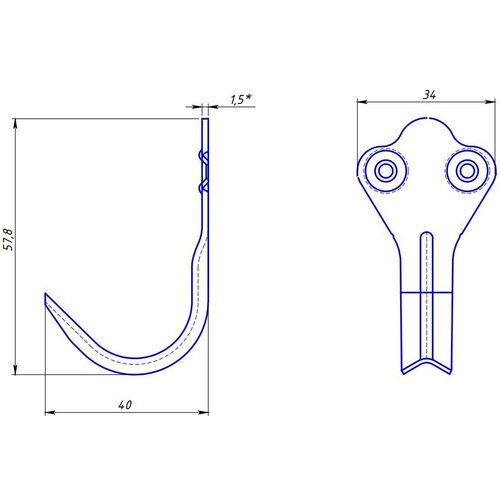 Крючок-вешалка 2 белый цинк STARFIX SMP-51784-1 225₽