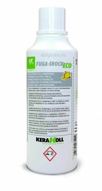 Очиститель эпоксидной затирки Fuga Shock Eco Kerakoll 1 литр / строительный / для эпоксидной затирки / очиститель кафеля после затирки - фотография № 2