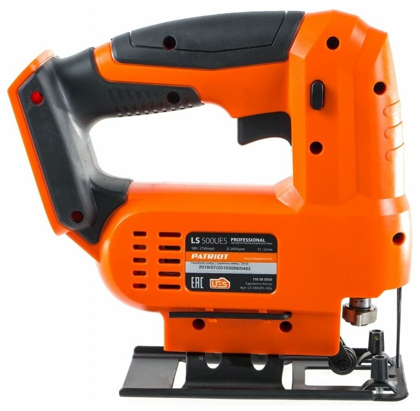 фото Лобзик аккумуляторный PATRIOT LS 500 UES (2400 ходов/мин, пропил 51мм) без АКБ и ЗУ, пилка в комплекте