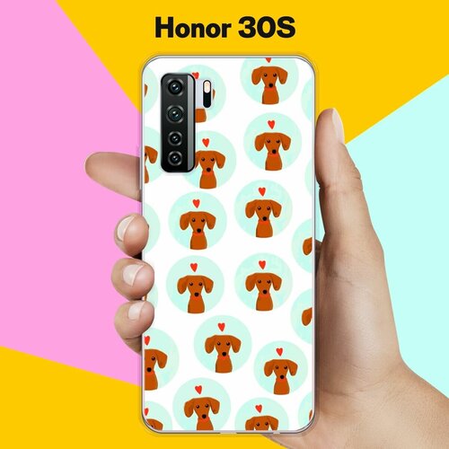 Силиконовый чехол на Honor 30S Узор из такс / для Хонор 30С силиконовый чехол узор из такс на honor 10i