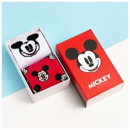 Набор носков Mickey Mouse, Микки Маус, 2 пары, 22-24 см