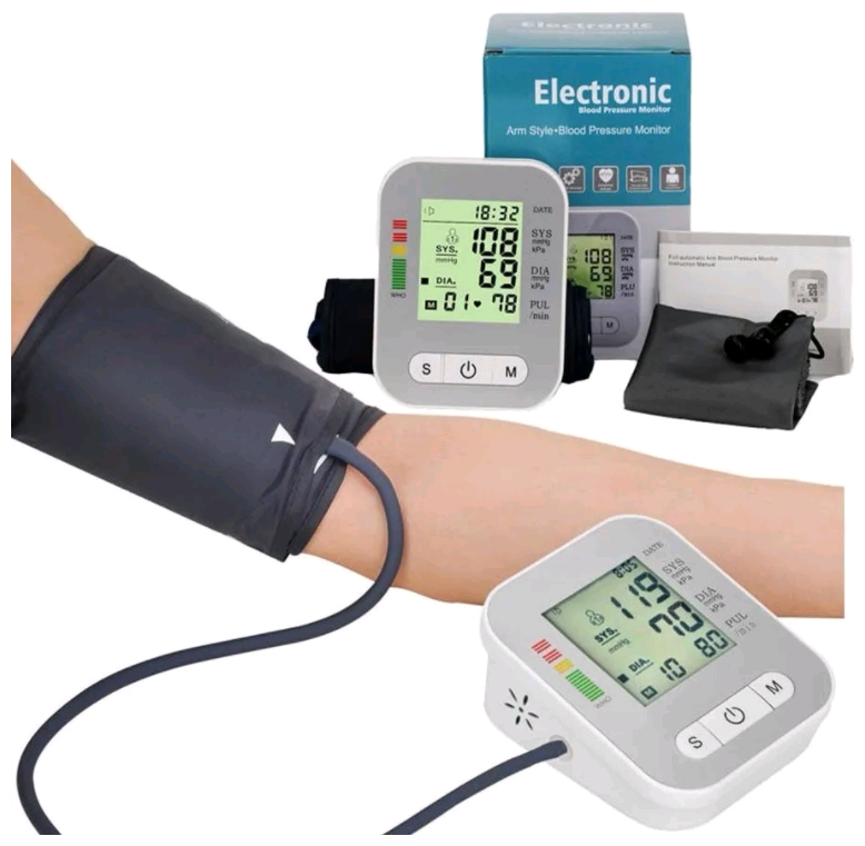 Автоматический электронный тонометр на руку для измерения кровяного артериального давления и пульса