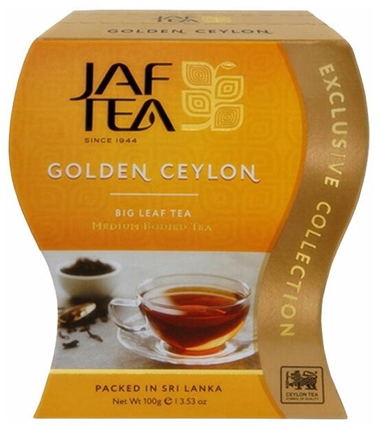 JAF TEA Golden Ceylon чай черный листовой, сорт ОРА 100 г. - фотография № 1