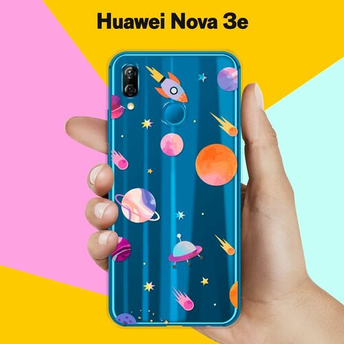 Силиконовый чехол на Huawei nova 3e Планеты / для Хуавей Нова 3е