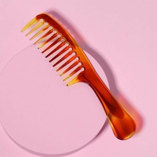 Расческа гребень для волос для стрижек и укладки парикмахерская универсальная для мокрых и сухих волос 22 х 5 см цвет янтарный 356₽