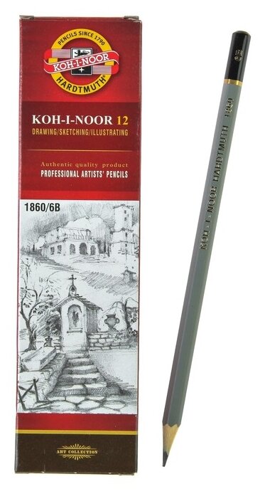 Карандаш ч/г Koh-I-Noor "1860" 6B, заточен.