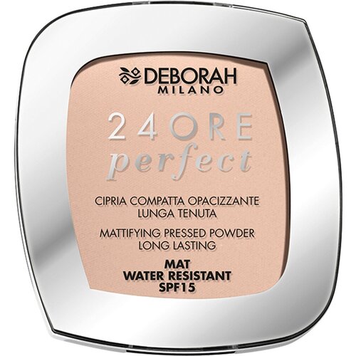 пудра для лица deborah milano пудра рассыпчатая для лица dress me perfect loose powder Deborah Milano Пудра для лица матирующая стойкая 24Ore Perfect, тон 02 light rose / светлый розовый