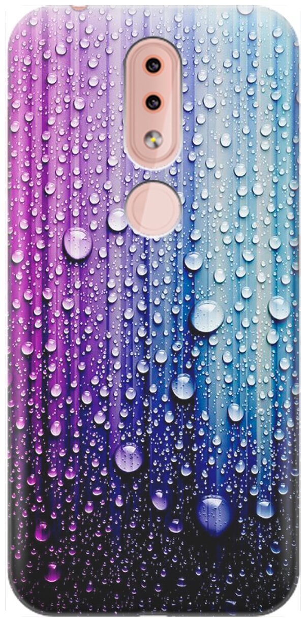 Ультратонкий силиконовый чехол-накладка для Nokia 4.2 с принтом "Капли на голубом"