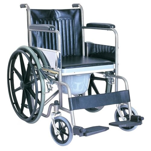 Кресло-коляска механическая Тривес CA609BE, ширина сиденья: 430 мм, материал: сталь, колеса (передние/задние): литые/литые, цвет: черный