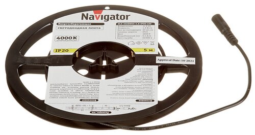 Лента светодиодная SMD 3528 Navigator (71400) 4000К 4,8 Вт 12 В IP20 5 м