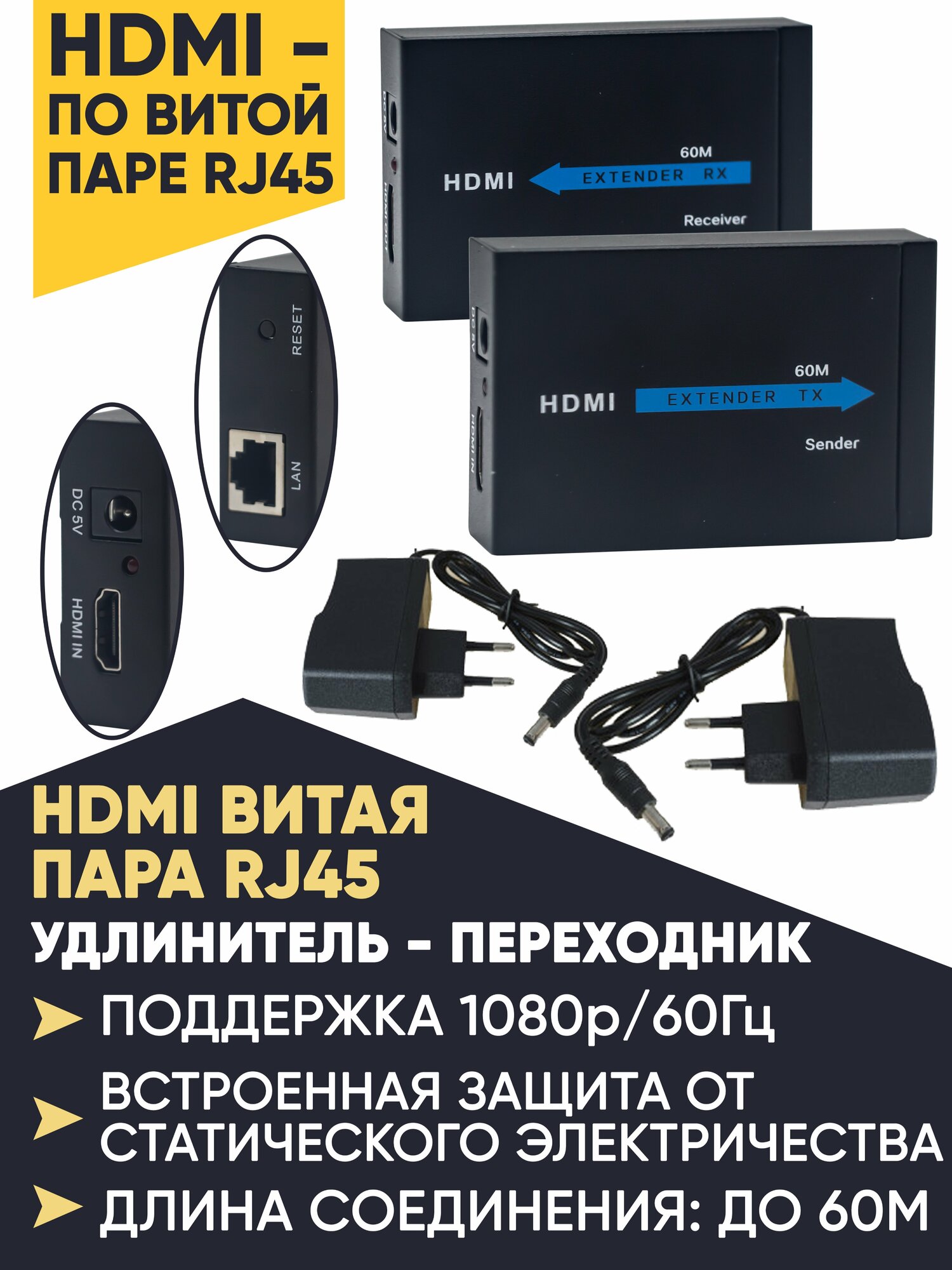 Удлинитель HDMI по витой паре