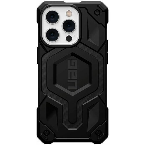 Чехол UAG Monarch Pro с поддержкой MagSafe для iPhone 14 Pro Max, чёрный/углеродное волокно самостраховка camp axel lanyards