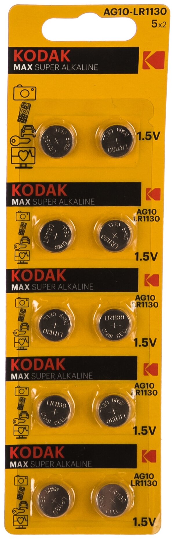 Батарейки Kodak AG10-LR1130, 10 шт - фото №2