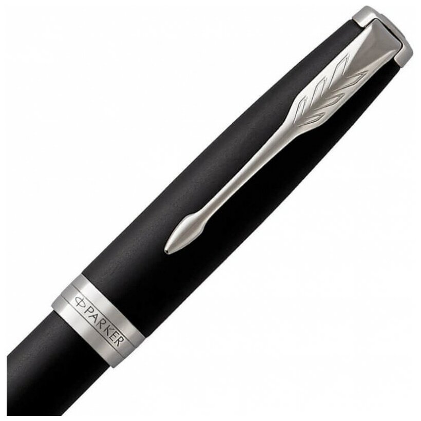Ручка перьев. Parker Sonnet Core (CW1931521) Matte Black CT F ст.нерж. подар.кор. - фото №7