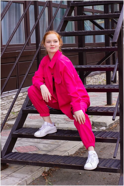 Костюм AlexBrend, рубашка и брюки, размер 50, розовый