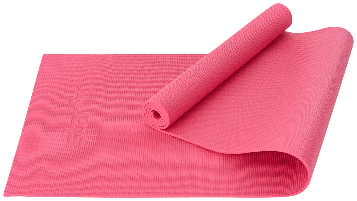 Коврик для йоги и фитнеса Starfit Fm-101, Pvc, 183x61x0,6 см, розовый