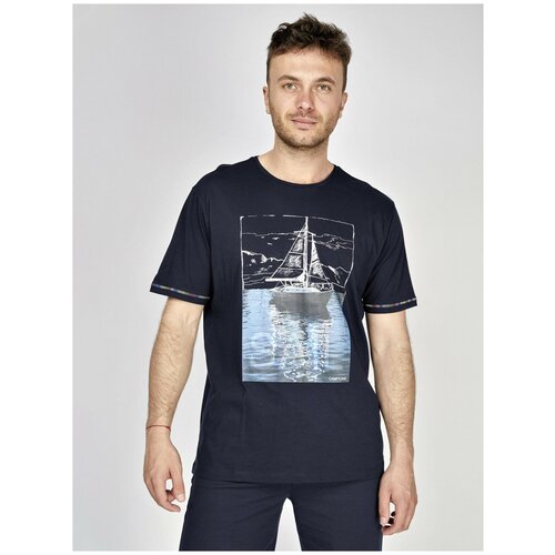 Футболка Claudio Campione, размер 52 EU, синий