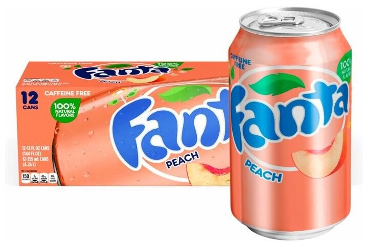 Газированный напиток Fanta Peach со вкусом персика (США), 355 мл (12 шт) - фотография № 8