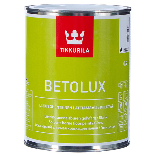 Tikkurila Betolux / Тиккурила Бетолюкс краска для пола внутри помещения база С 0,9л,