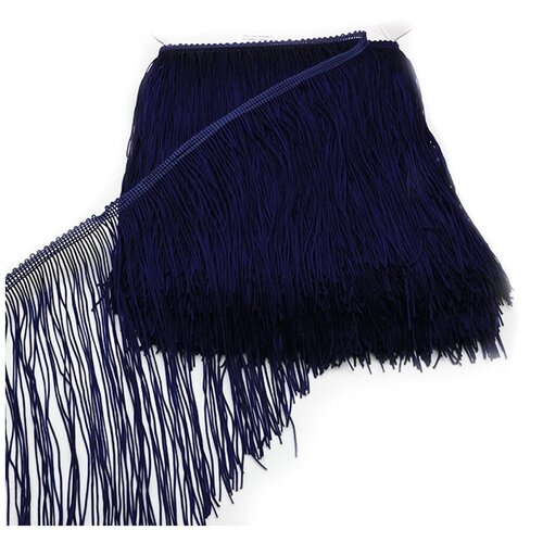 Бахрома для рукоделия, цвет темно-синий , ширина 20 см, длина отреза 1 м, для пошива танцевальных костюмов, украшения интерьера, тесьма декоративная, для штор