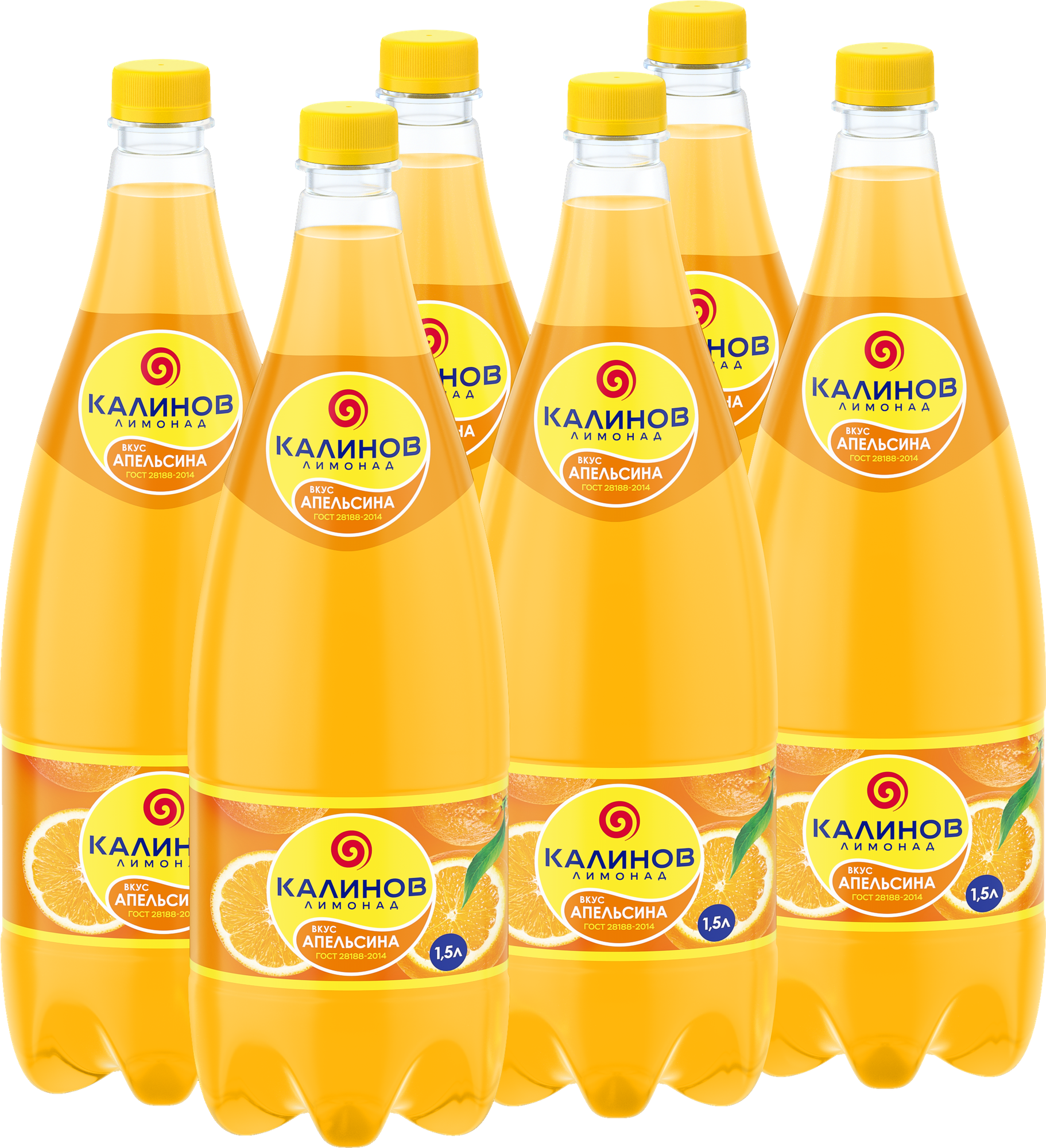 Лимонад Калинов Апельсин, 1.5 л, пластиковая бутылка, 6 шт.