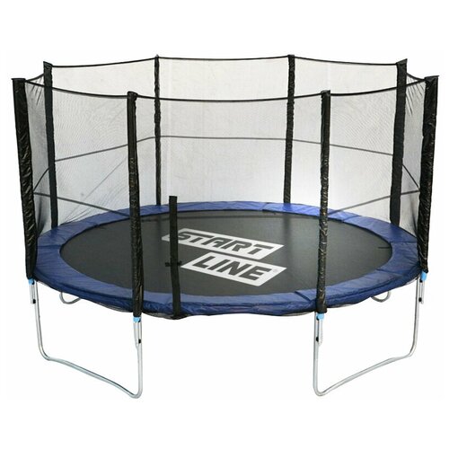 фото Каркасный батут start line fitness 12ft с внешней сеткой 366х366 см синий