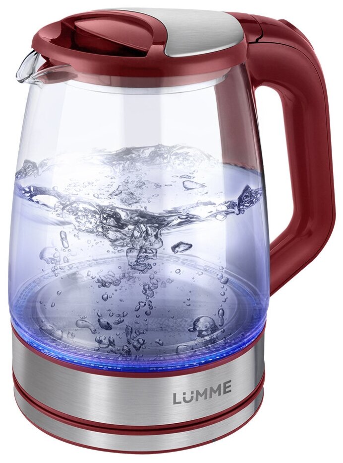 Чайник электрический Lumme LU-164 стеклянный бордовый гранат
