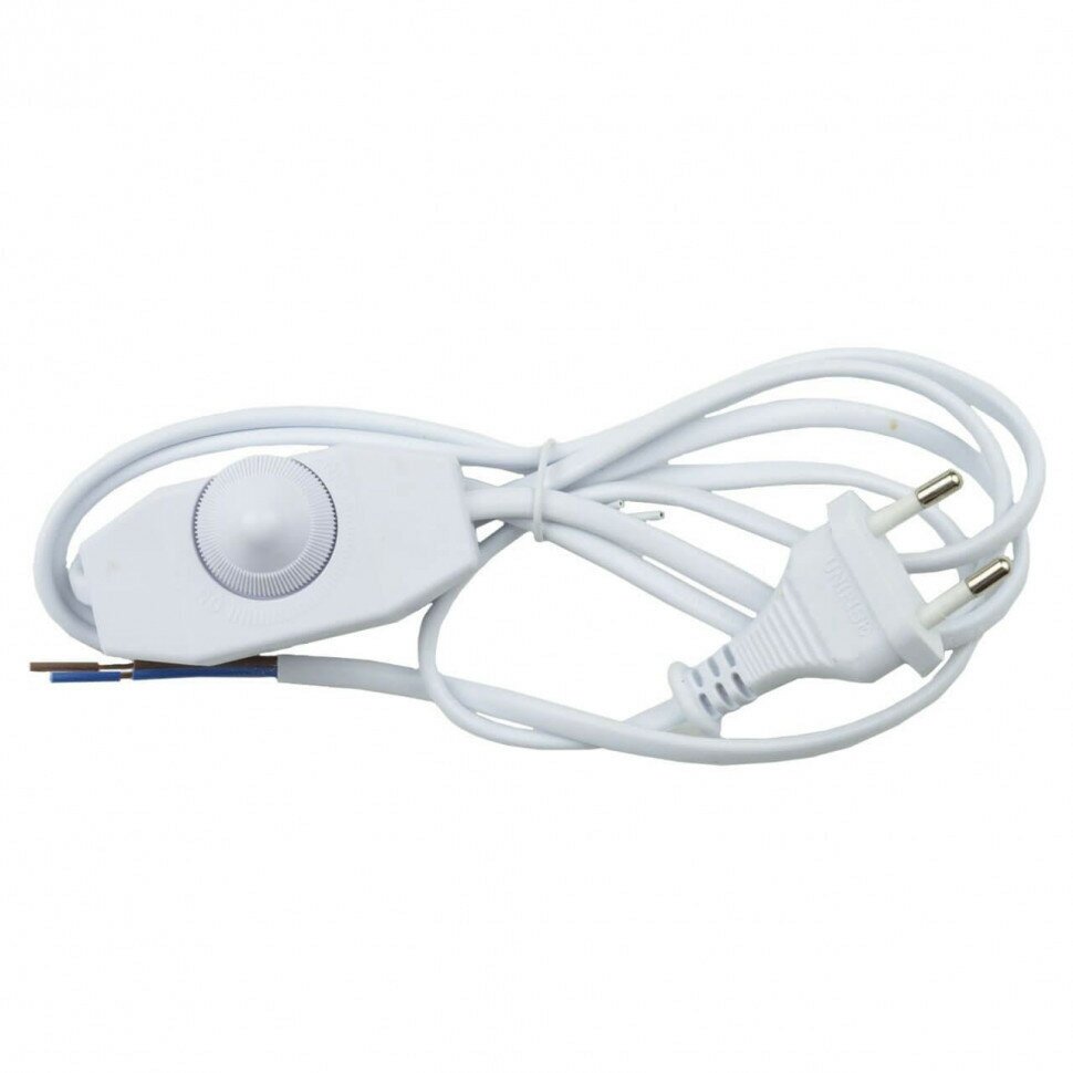 Типы/Электротовары/Шнуры Uniel UCX-C30/02A-170 WHITE Сетевой шнур с вилкой и выключателем с диммером. 2А, 500Вт, 1,7м. Белый. ТМ Uniel - фотография № 3
