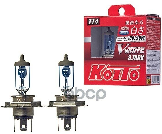 Лампа Высокотемпературная Koito Whitebeam H4 12v 60/55w (100/90w) 3700k (Комплект 2 Шт.) KOITO арт. P0746W